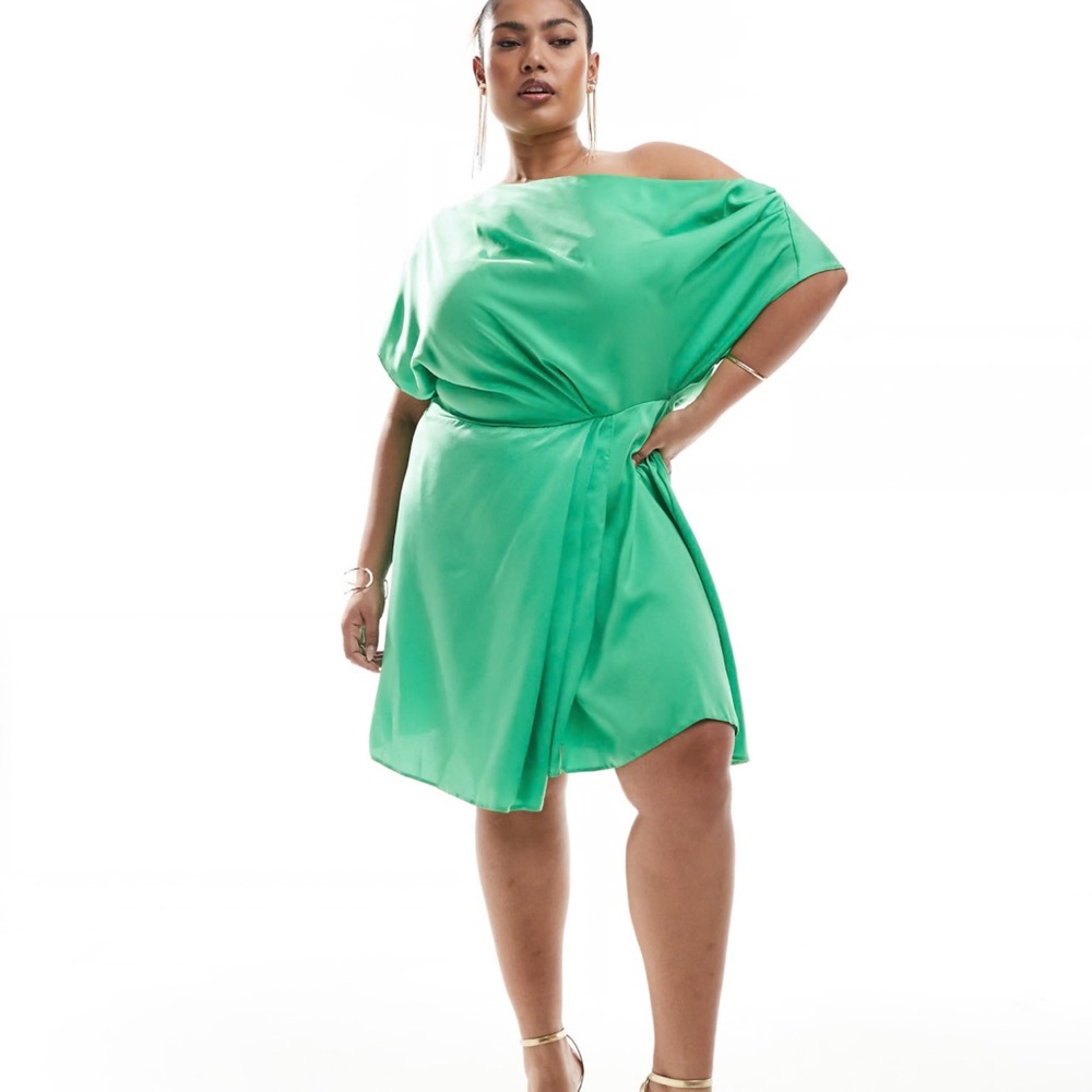 Elegant Green Off-Shoulder Dress - ASOS